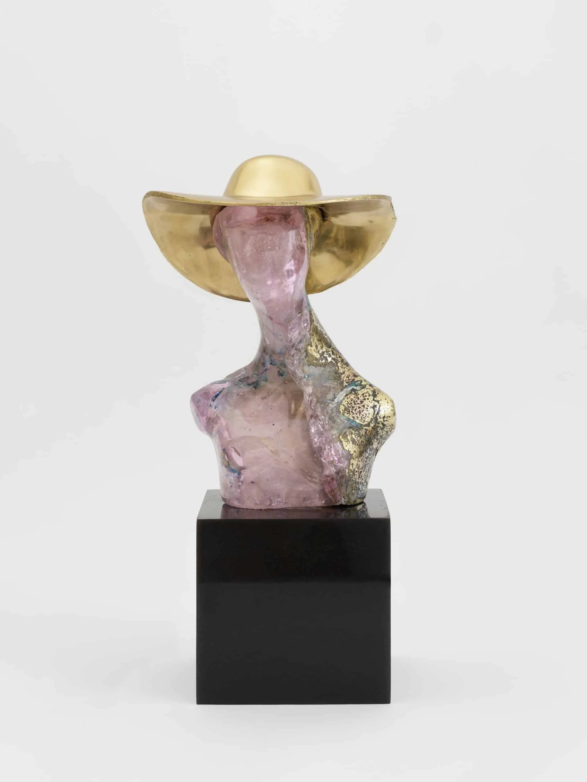 Woman in Bronze with Pink Glass, 2024