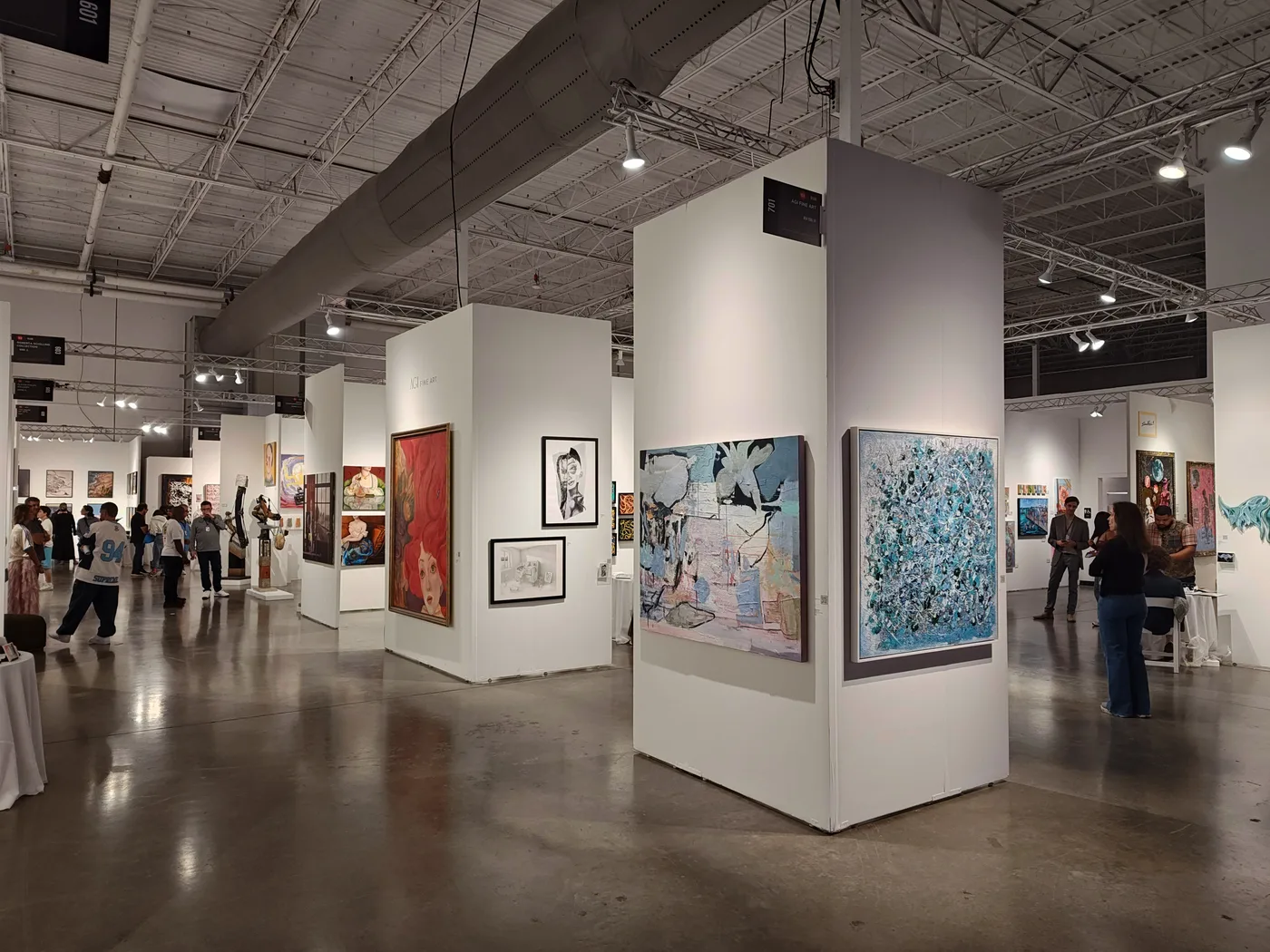 Installation view of the AGI Fine Art booth at Red Dot Miami 2024, Mana Wynwood