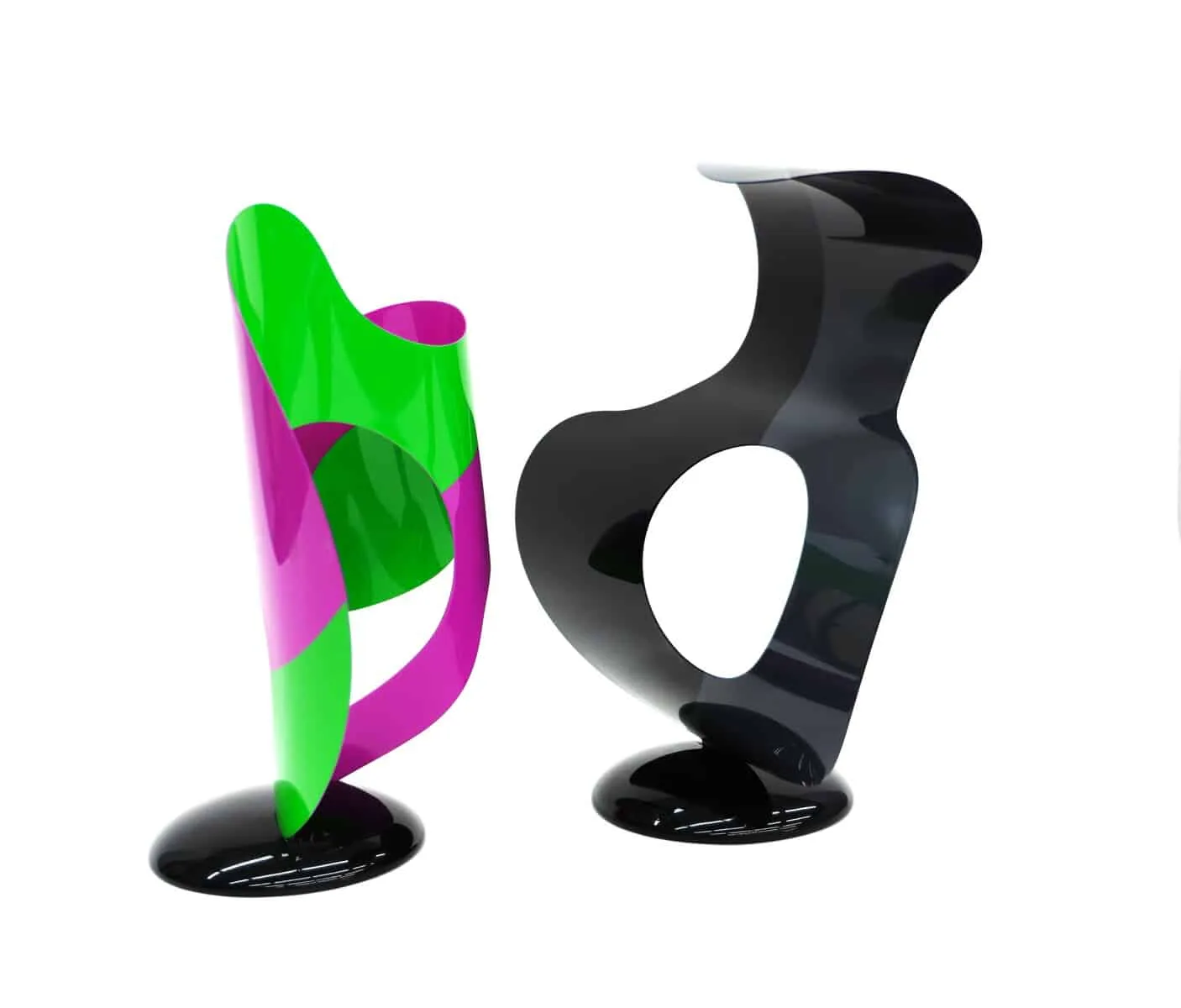 Standing Pair – Pink and Green, 2024