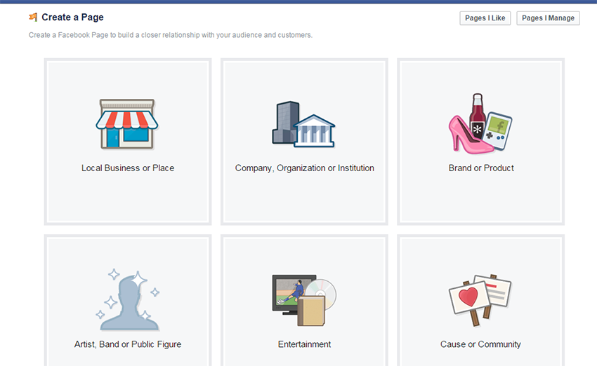 Crear una pantalla de página en Facebook