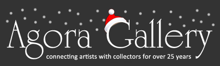 Logo de Agora Gallery en el boletín navideño