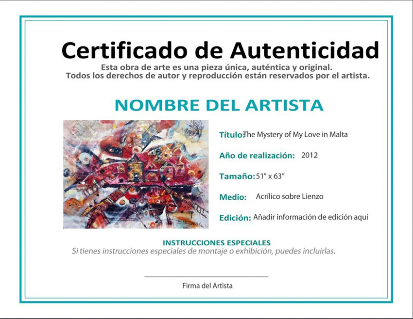 Documentando la venta de su obra de arte