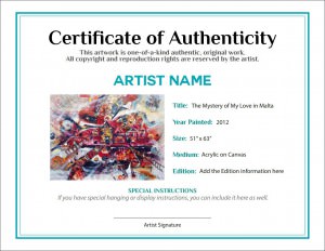 Documentando la venta de su obra de arte
