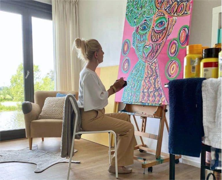 Agora Artist Katja van den Bogaert in her studio.