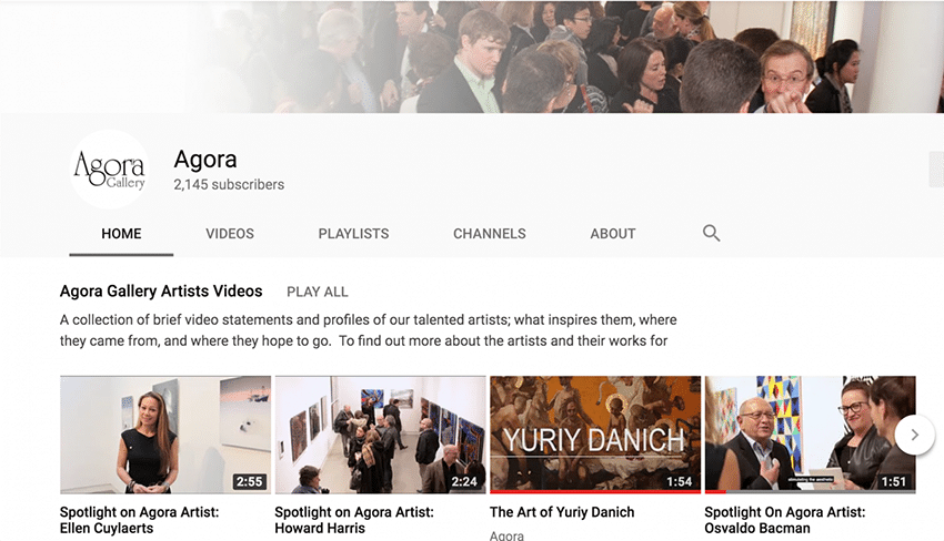 Canal de YouTube de Agora Gallery
