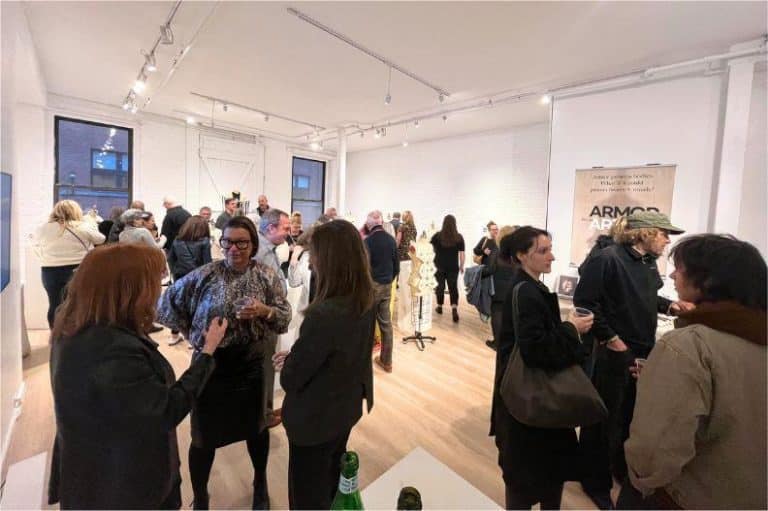 Attendees at Cathryn Mezzo | Armor for an Artist Pop-Up Exhibition 