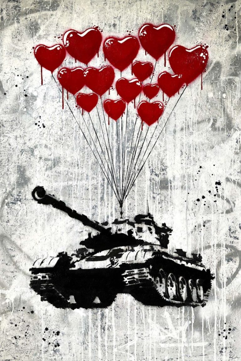 Krystal Madej’s mixed media: With A Heavy Heart