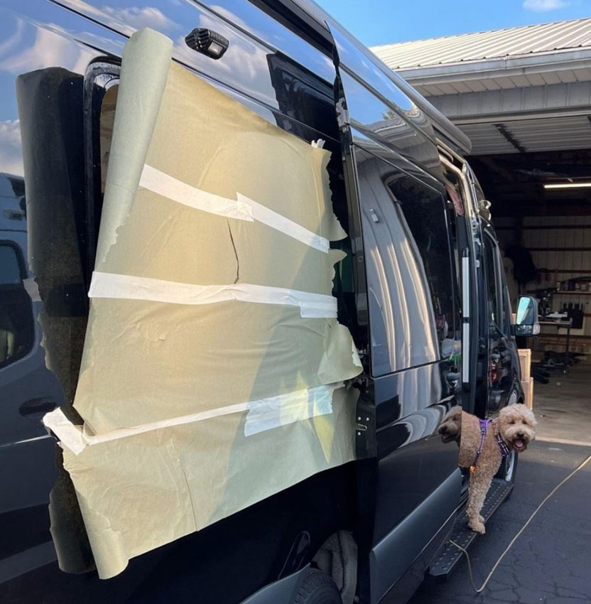 Exterior of Millicent, Christiane Palpant's van