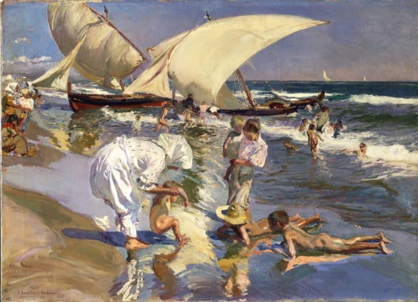 Beach of Valencia by Joaquín Sorolla hispanic art