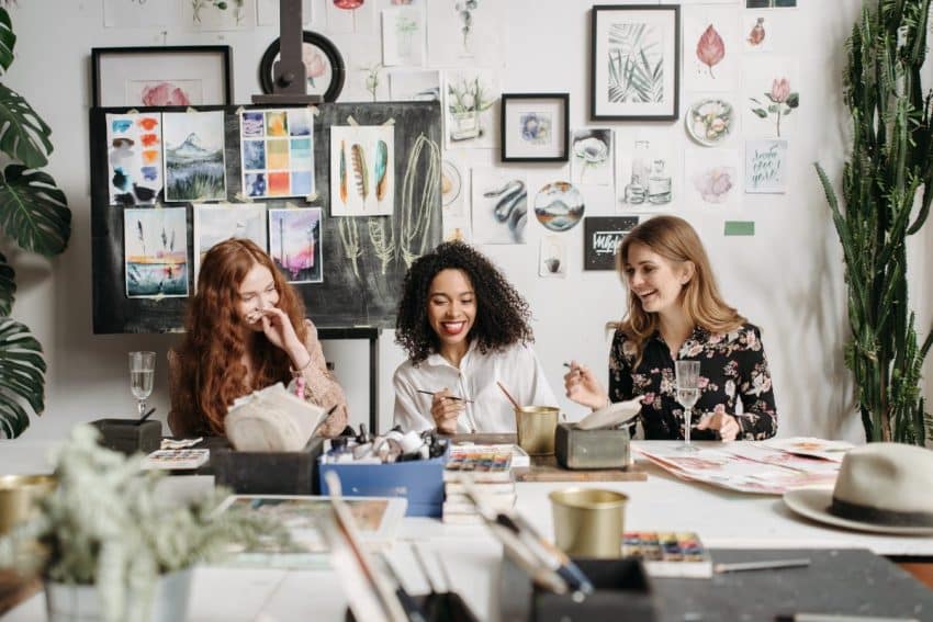 Artists working together