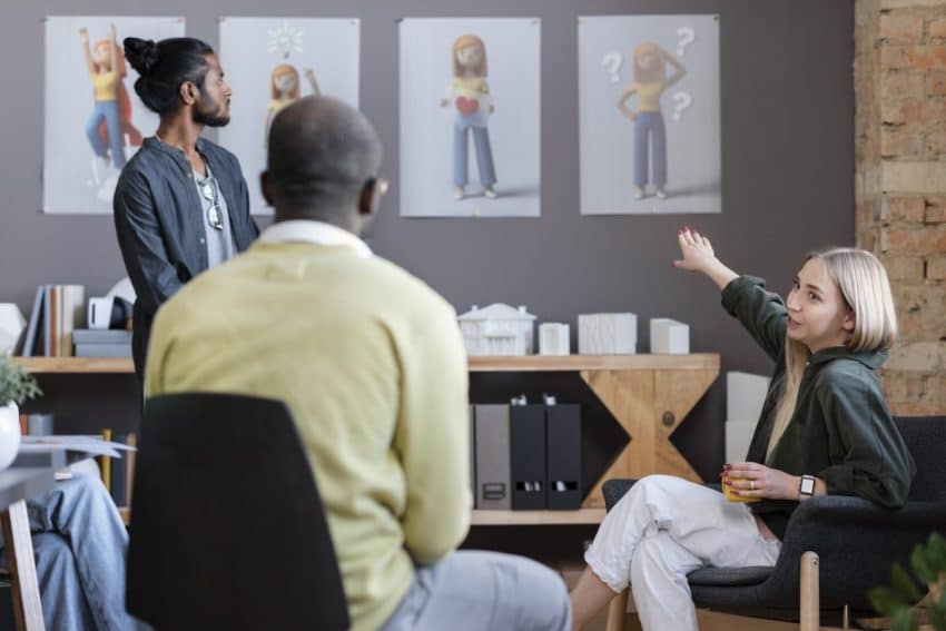People working together in an animation studio