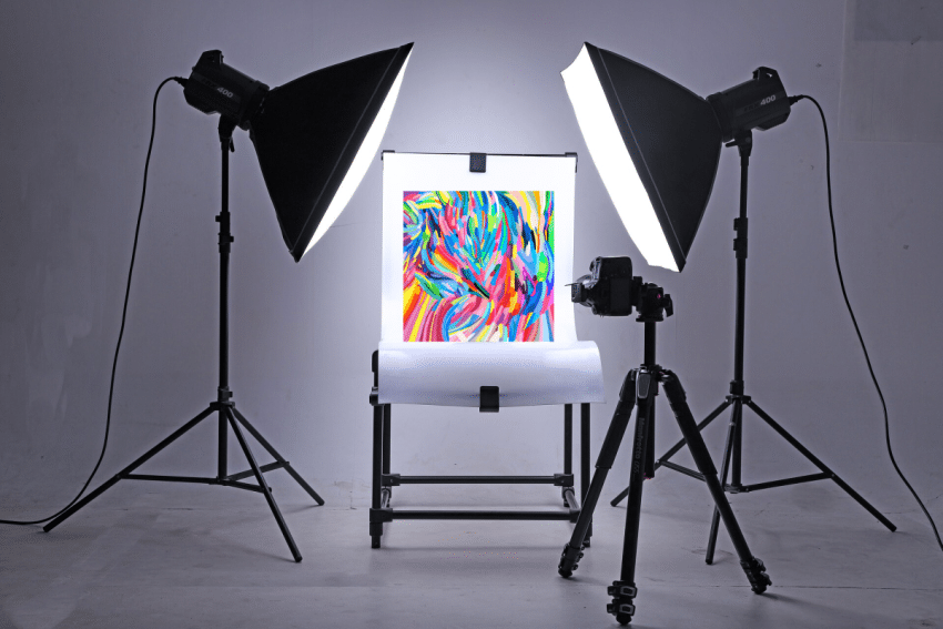 A painting getting a photo taken