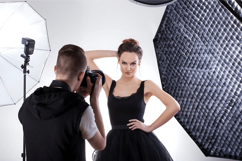 Dynamic lighting during a portrait session