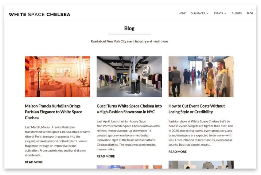 White Space Chelsea Blog