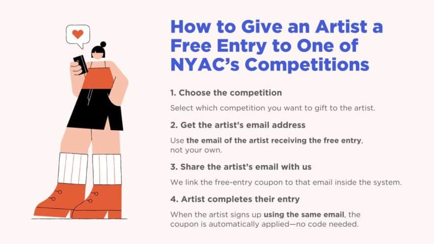 How to Gift a Free Entry to an Artist: NYAC's Competitions