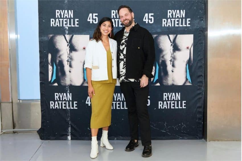 Gallery Director Sabrina Gilbertson with artist Ryan Ratelle