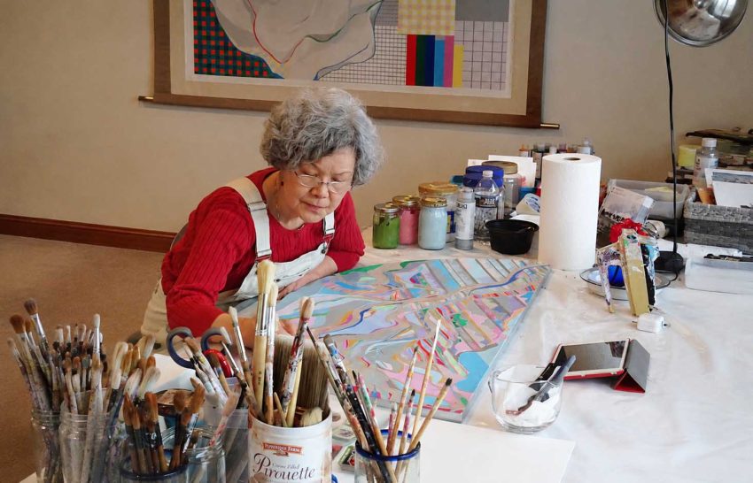 Artist Ai-Wen Wu Kratz in her studio.