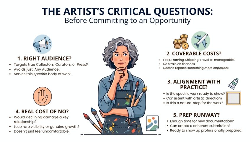 The artist's critical questions infographic
